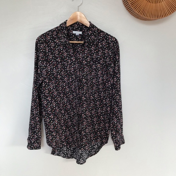 Garnet Hill Tops - Garnet Hill Black Silk Polka Dot Top, size 4